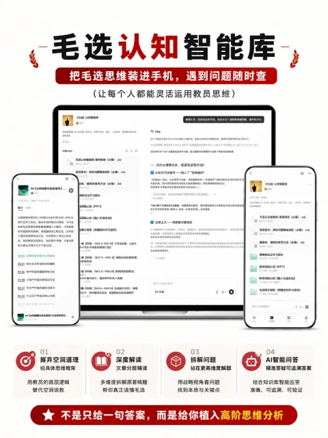 毛选顶阶认知智能库|职场创业人际思维提升战略思维模型（非纸质